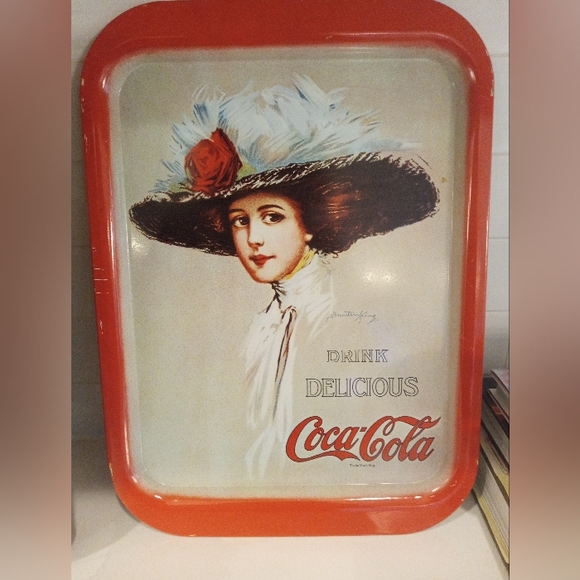 SET (2) of Vintage 1971 Coca Cola Metal Serving Trays - Picture 3 of 8